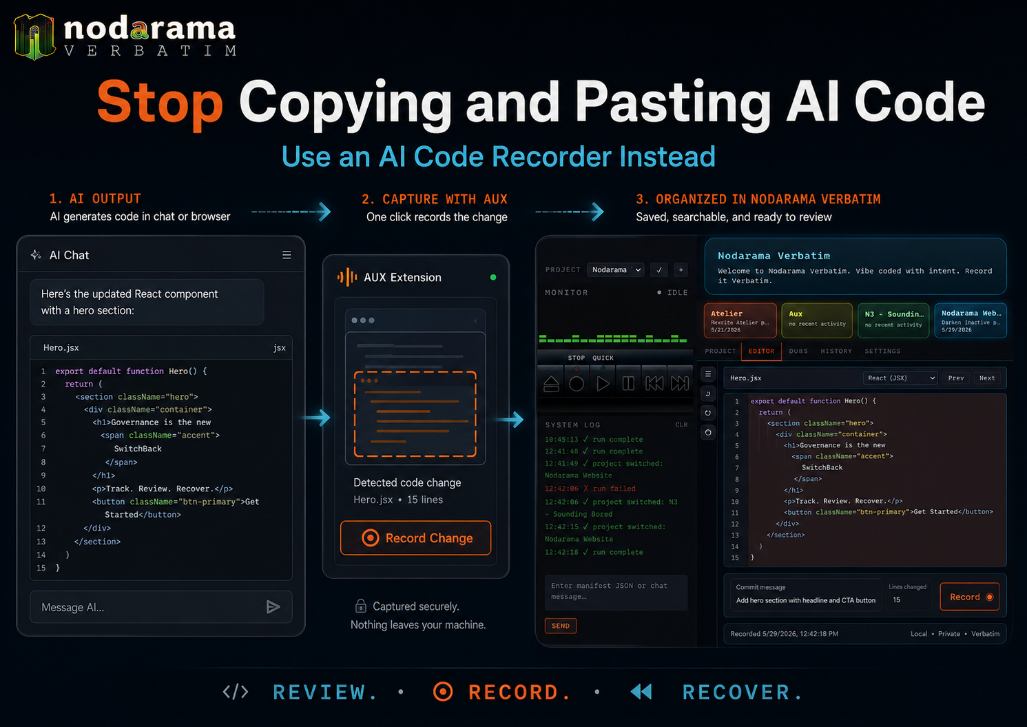 Why use an AI Code Recorder for safer AI coding workflows